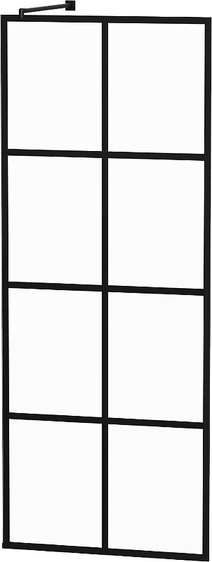 Душевая перегородка DIWO Коломна 80 MG-KOL-80-BL профиль Черный матовый стекло с рисунком