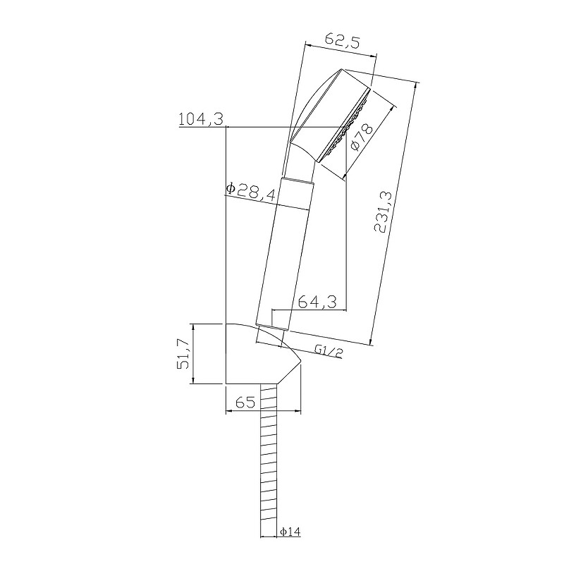 Смеситель для ванны Cersanit Cari 64512 Хром латунь на стену