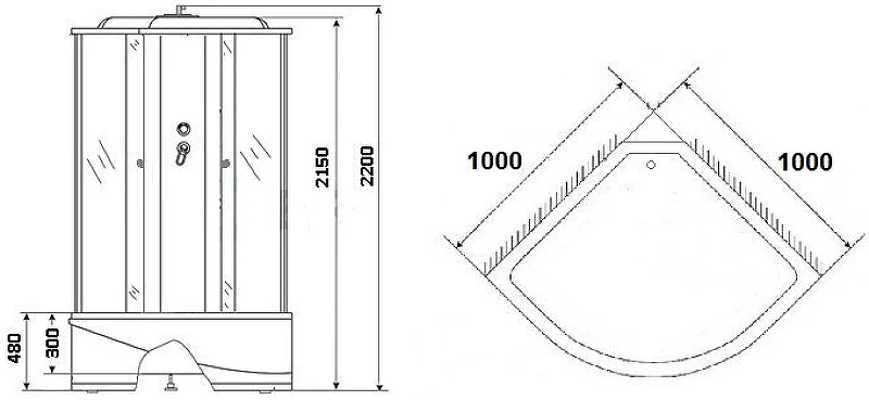 Душевая кабина Niagara Ultra 100x100 NG-212-01N с гидромассажем
