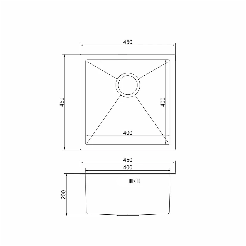 Кухонная мойка Mixline Pro 45 547226 цвет Черный графит