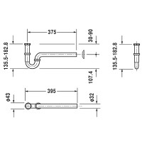 Сифон для раковины Duravit 0050260000 Хром