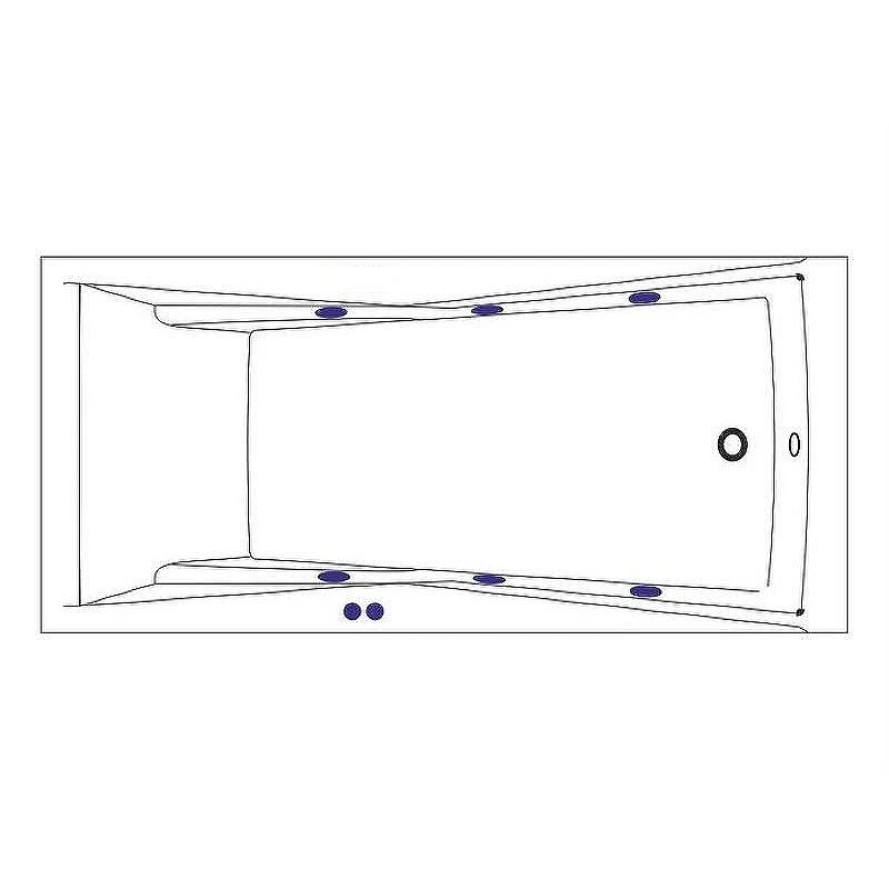 Акриловая ванна Whitecross Palace 180х80 0104.180080.100.SOFT.WH с гидромассажем