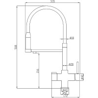 Смеситель для кухни ZorG Steel Hammer SH 2003 BRONZE Бронза Черный латунь на столешницу