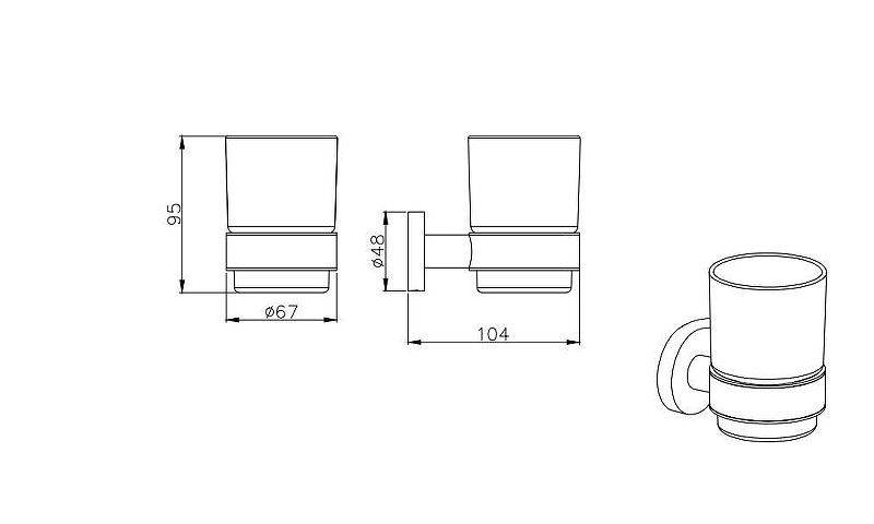 Стакан для зубных щеток Aquatek Вега AQ4004BGM цвет Оружейная сталь