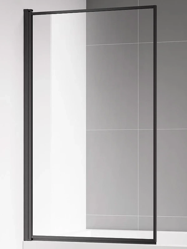 Шторка на ванну AQUAme 90 L AQM2859-9-L профиль цвет Черный матовый стекло прозрачное