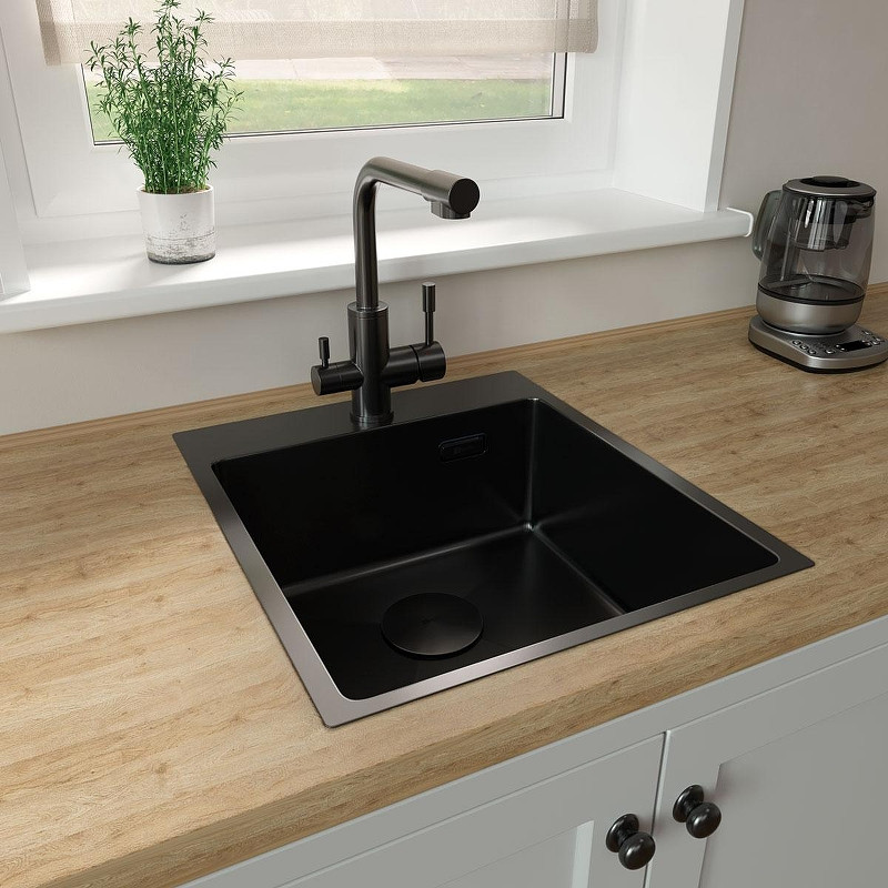 Кухонная мойка Lemark Janga 440 9932104 цвет Черный матовый