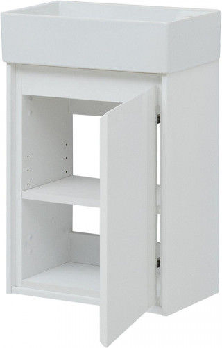 Тумба с раковиной Aquanet Милан 45 339962 подвесная цвет Белый глянец