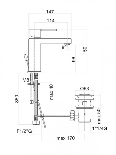 Смеситель для раковины Fiore Kalos 76CR7420 цвет Хром