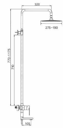 Душевая система Ekko E2404-23 цвет Синий