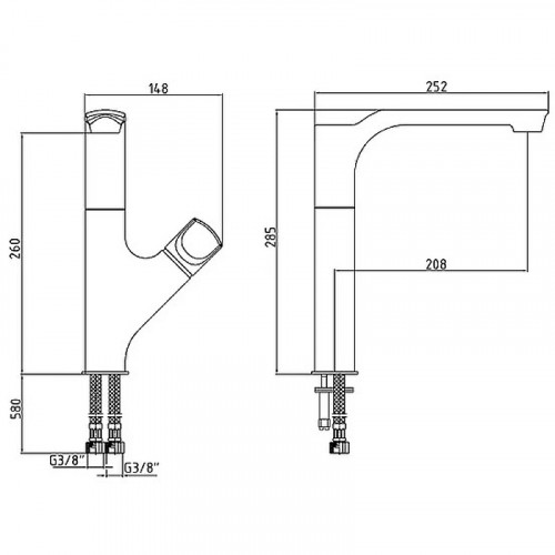 Смеситель для кухни E.C.A. Myra 104118063EX Белый латунь