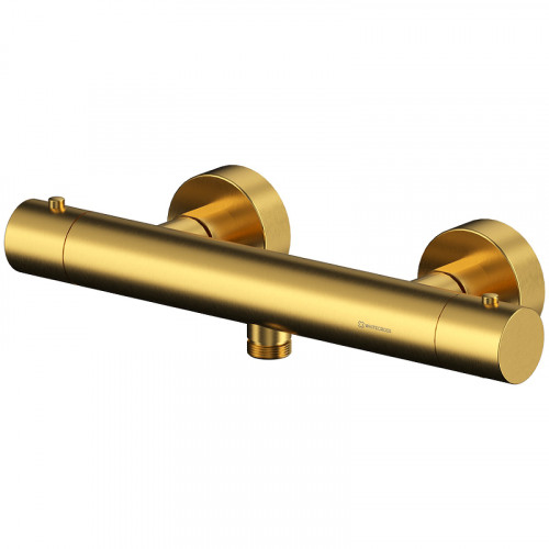 Смеситель для душа Whitecross Y brushed gold Y1246GLB с термостатом Брашированное золото латунь на стену