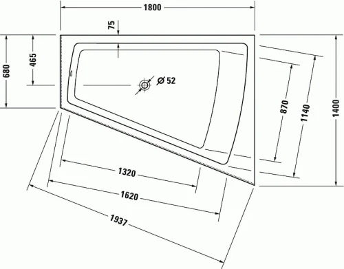 Акриловая ванна Duravit Paiova 180х140 700269000000000 цвет Белый