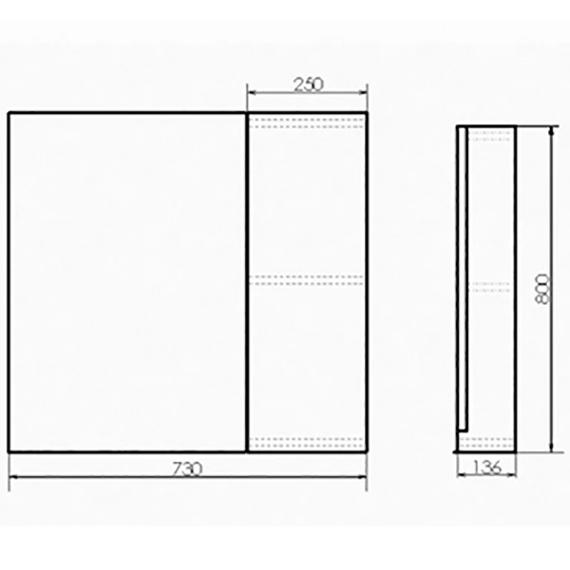 Зеркало со шкафом Comforty Бонн 75 00-00008473 Дуб дымчатый МДФ / ЛДСП, стекло