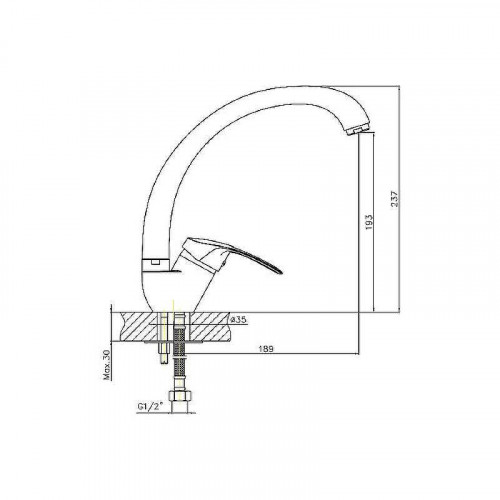 Смеситель для кухни Cron CN4139 Хром