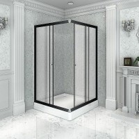 Душевой уголок Radomir Дрим 100x90 L 1-03-6-1-0-1210 профиль Черный стекло прозрачное