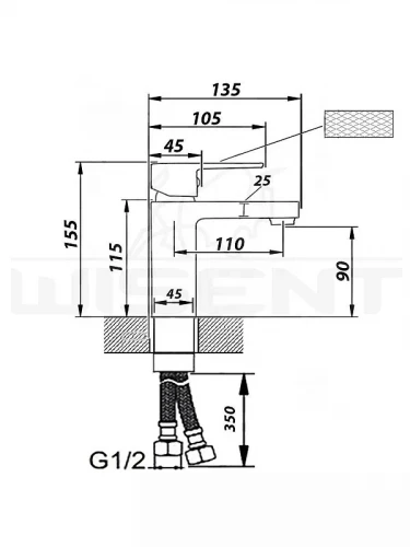 Смеситель для раковины Wisent WP10226 цвет Хром