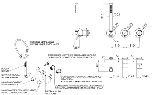 Смеситель для душа Remer X-Style X97D2PWB цвет Хром
