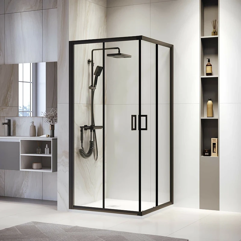 Душевой уголок RGW Passage PA-39B 90x90 03083999-14 профиль Черный стекло прозрачное
