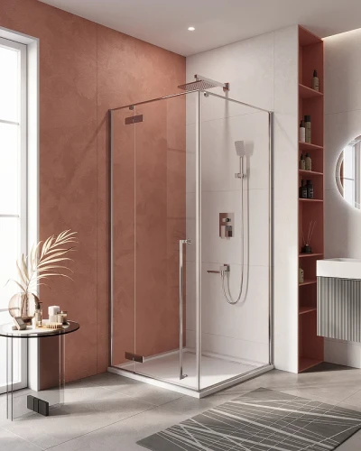 Душевой уголок Cezares Liner 90x90 L LINER-A-1-90-C-Cr-L профиль Хром стекло прозрачное