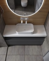 Тумба Boheme Armadi Art Flat Vallessi Uno-S 120 897-120-A glossy подвесная Антрацит глянец МДФ / ЛДСП