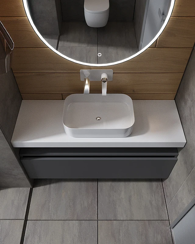Тумба Boheme Armadi Art Flat Vallessi Uno-S 120 897-120-A glossy подвесная Антрацит глянец МДФ / ЛДСП