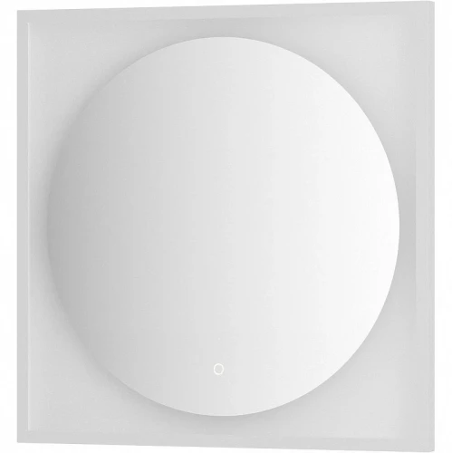 Зеркало Defesto Eclipce 70х70 DF 2237S с подсветкой 15W-3000К/в багетной раме/Сенсорный выключатель/Теплый белый свет/Белая рама