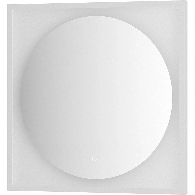 Зеркало Defesto Eclipce 70х70 DF 2237S с подсветкой 15W-3000К/в багетной раме/Сенсорный выключатель/Теплый белый свет/Белая рама