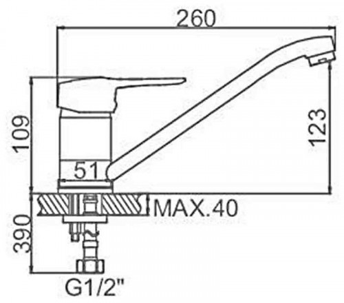 Смеситель для кухни Ledeme H28 4228-ВL Хром