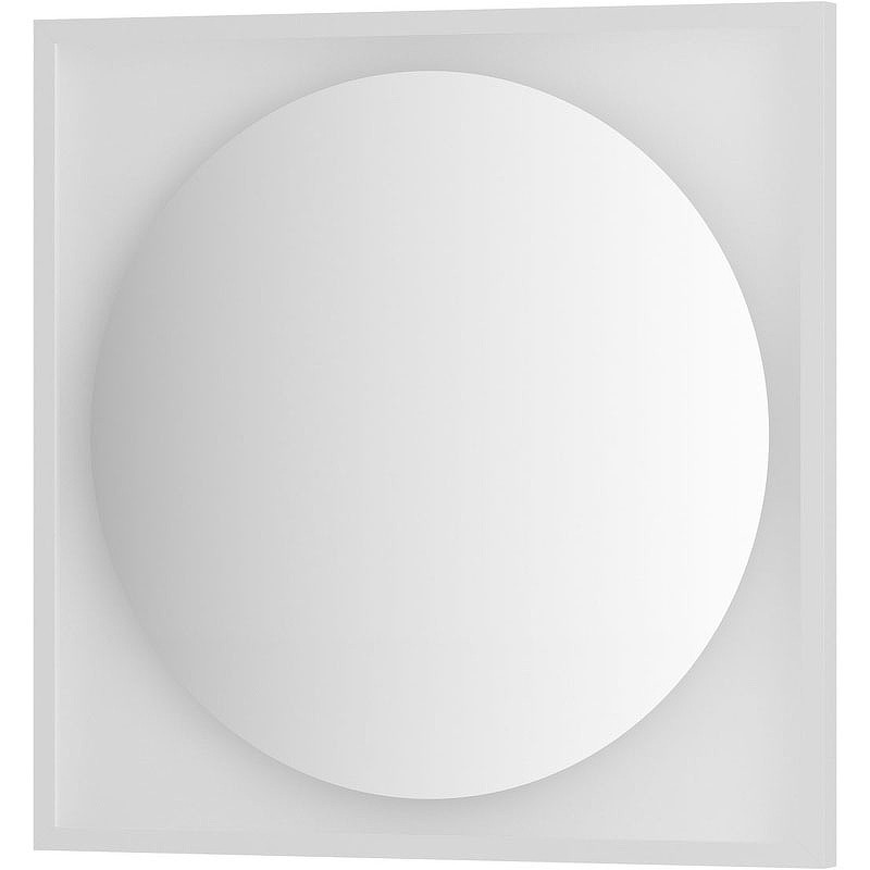 Зеркало Defesto Eclipce 70х70 DF 2237 с подсветкой 15W-3000К/в багетной раме/Без выключателя/Теплый белый свет/Белая рама
