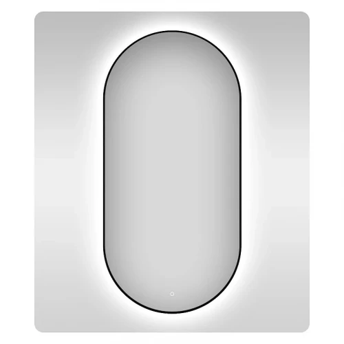 Зеркало Wellsee 7 Rays' Spectrum 60 172201950-172201960 с подсветкой цвет Черный матовый с сенсорным выключателем