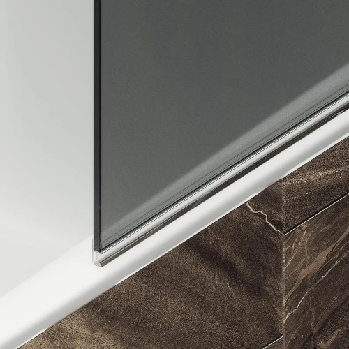 Шторка для ванны Maybah Glass MGV-653-4 705х1400 поворотная на петлях Хром глянцевый стекло графитовое матовое