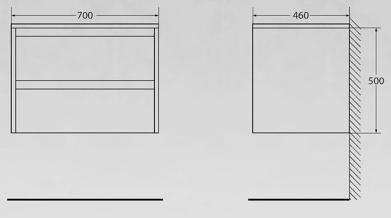 Тумба под раковину BelBagno Kraft 70 KRAFT-700-2C-SO-BO подвесная Bianco Opaco МДФ / ЛДСП
