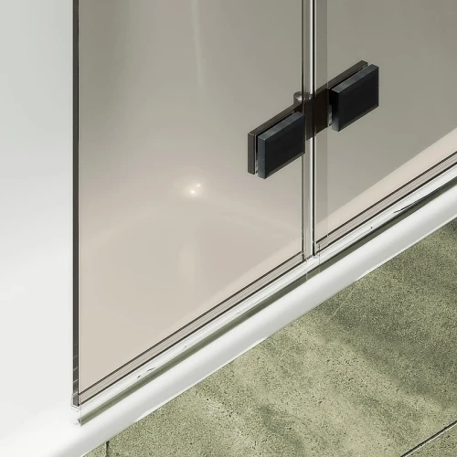 Шторка для ванны Maybah Glass MGV-585-6 980х1400 складная 4 секции Черный стекло бронзовое