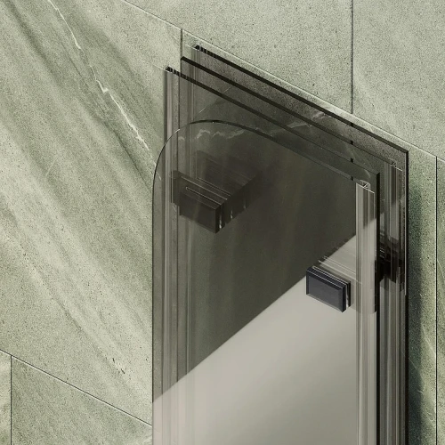 Шторка для ванны Maybah Glass MGV-585-6 980х1400 складная 4 секции Черный стекло бронзовое