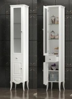 Шкаф пенал Opadiris Брунелла 38 L 00-00004341 Белый матовый МДФ / ЛДСП, массив дерева, стекло