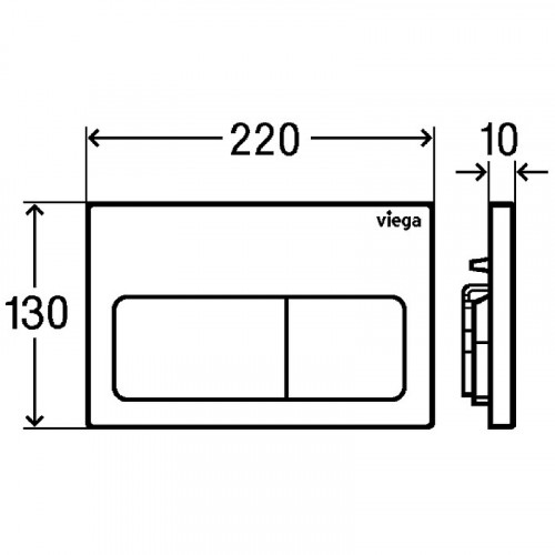 Инсталляция Viega Prevista Dry 792 824 для подвесных унитазов с клавишей смыва Хром