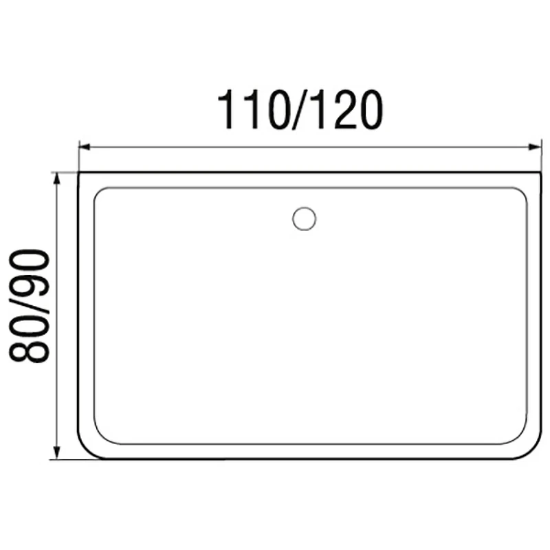 Душевой поддон из АБС-пластика Wemor 110x80 S 10000006061 Белый