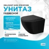 Комплект унитаза WellWant Aura WWU01122B с инсталляцией WellWant Standart 50 WWISI111BB с сиденьем Микролифт и Черной матовой клавишей смыва