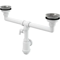 Сифон для кухонной мойки Alcaplast A453P Белый