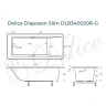 Ванна из искусственного камня Delice Diapason Slim 155х70 DLR340020R-G цвет Белый глянцевый с ручками Хром