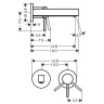 Смеситель для раковины Hansgrohe Finoris 76051670 Черный матовый латунь встраиваемый