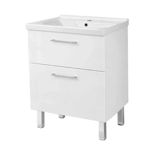Тумба с раковиной Azario Ника 60 Н CS00106459 цвет Белый глянцевый