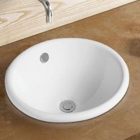 Раковина CeramaLux 50 1203 Белая фаянс полувстраиваемая