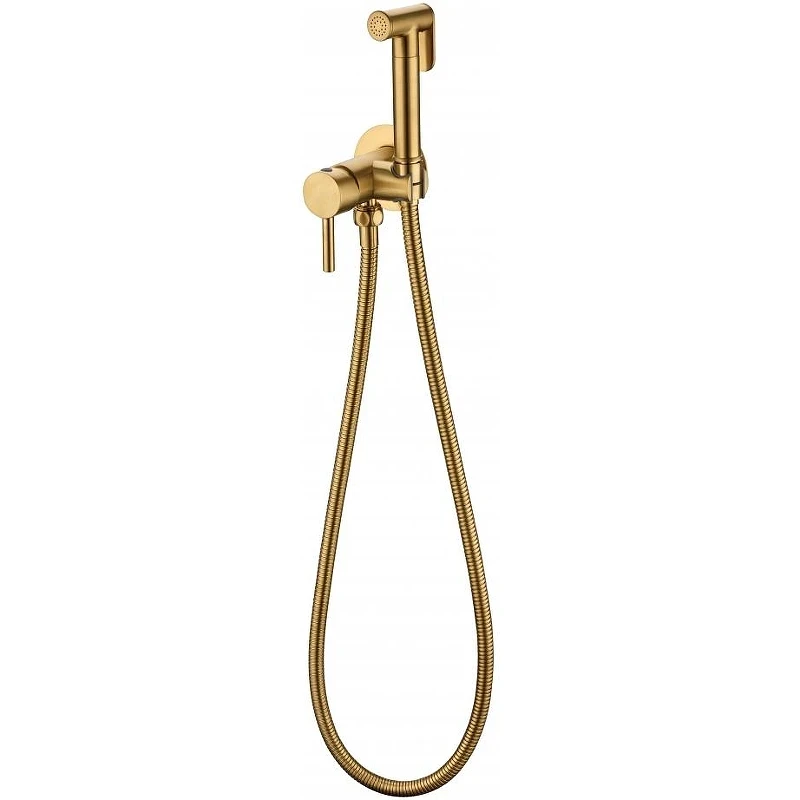 Гигиенический душ со смесителем Grocenberg GB001GL Золото брашированное