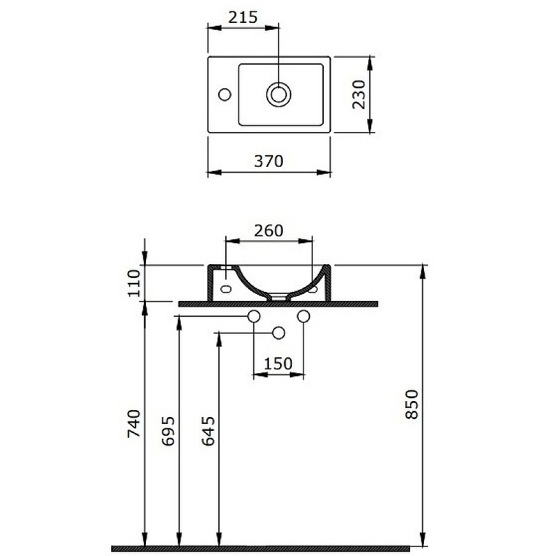 Раковина Berges Small 37 L 182009 Белая глянцевая фарфор подвесная, накладная