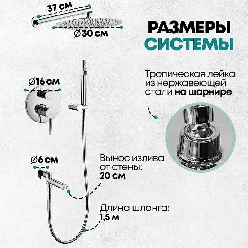 Душевая система Grocenberg GB5099CR-1 Хром