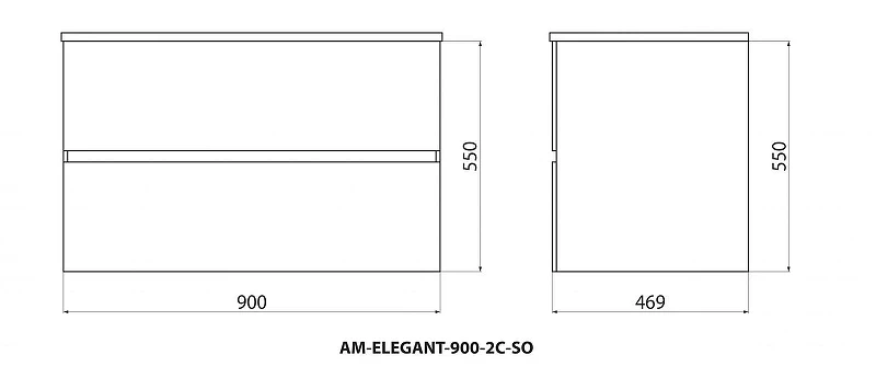 Тумба под раковину Art&Max Elegant 90 AM-ELEGANT-900-2C-SO-BR-P подвесная цвет Бран