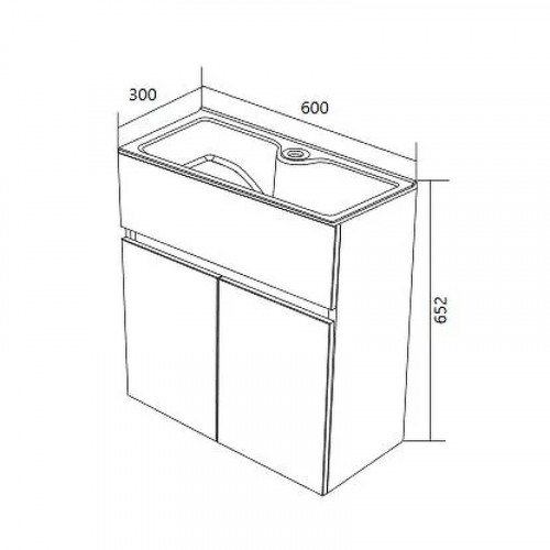 Тумба с раковиной 1MarKa Mira 60 У75337 подвесная Дуб Сонома МДФ / ЛДСП