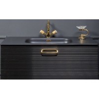 Тумба под раковину Boheme Armadi Art Vallessi Avangarde Linea 80 842-080-BG подвесная Черная Золото МДФ / ЛДСП