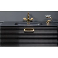Тумба под раковину Boheme Armadi Art Vallessi Avangarde Linea 80 842-080-BG подвесная Черная Золото МДФ / ЛДСП